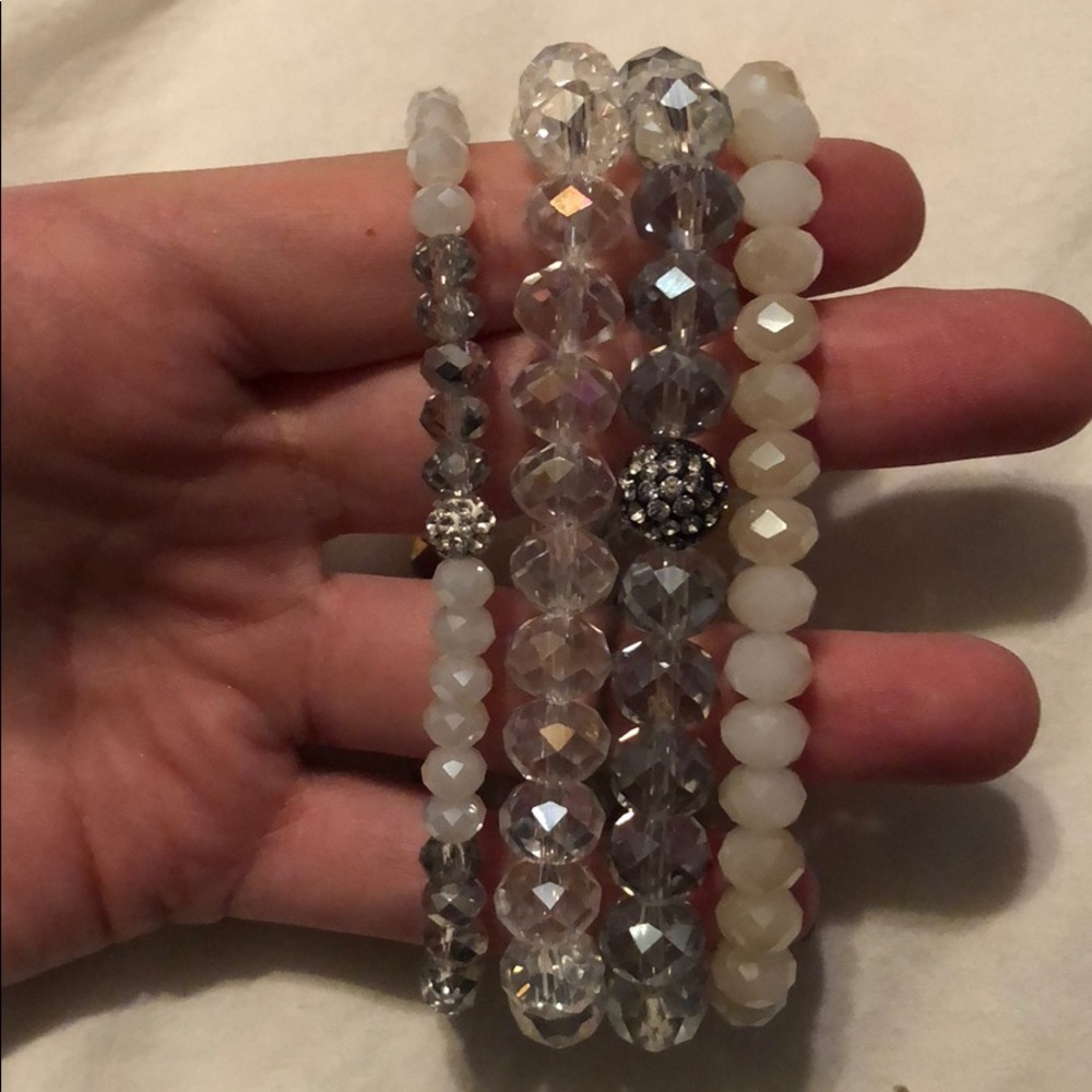 White and Gray set of 4 Erimish Bracelets